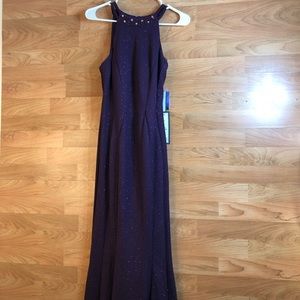 Nightway Size 4 Beaded Caged Neckline Prom/Evening Dress/Gown Mulberry
